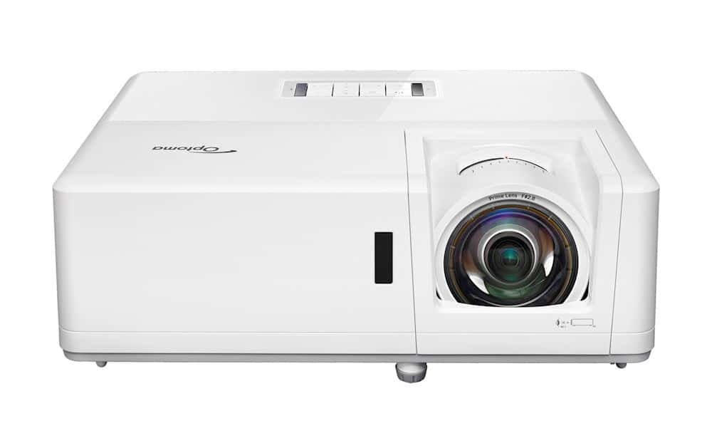 Optoma-ZH406STx-projector-front-and-top
