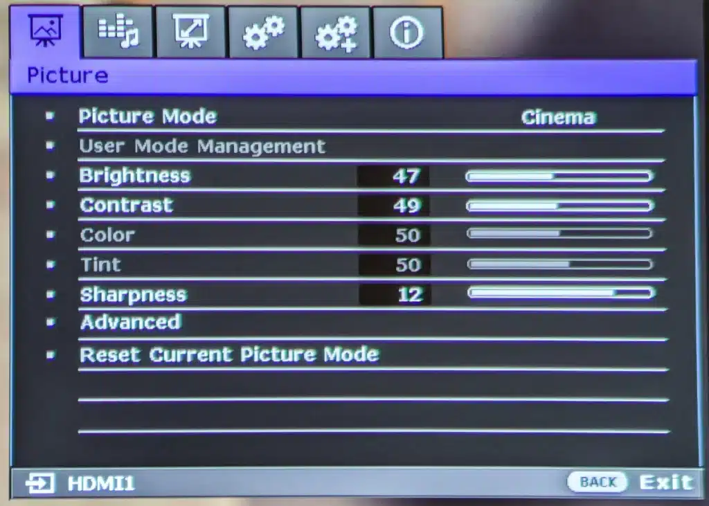 hdmi-projector-settings-menu